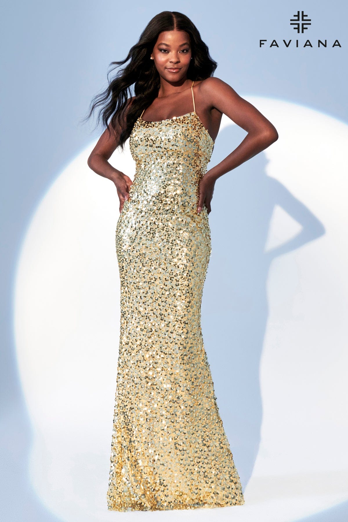 gold metallic prom dress Long Sequins by LaDivine CF199 Step into a world of allure with the Madalyn Prom Dress Prom Dresses 2026 | Long