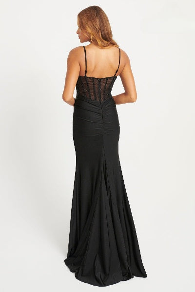 Prom Dresses Long Formal Ruched Prom Mermaid Dress Black