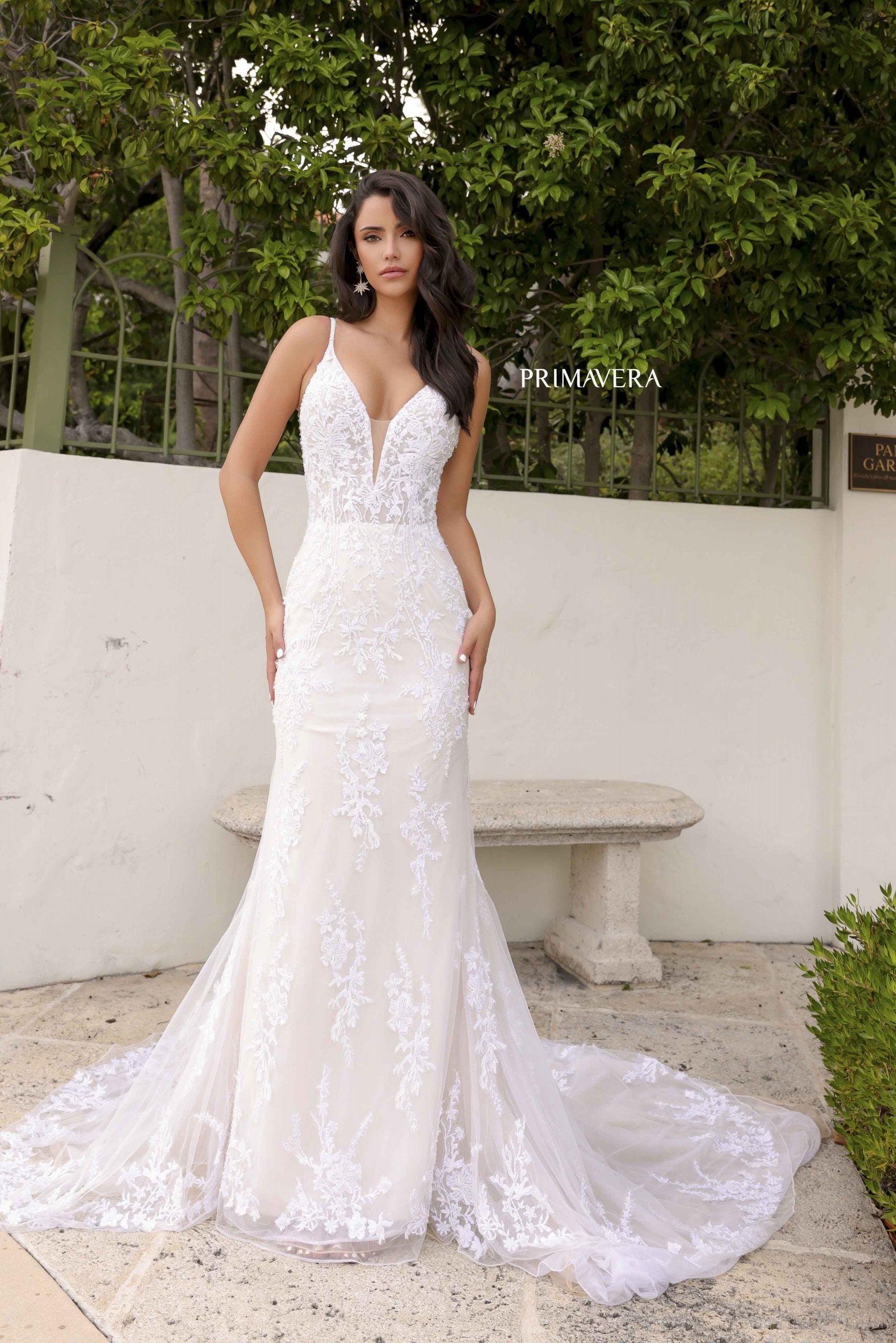 Wedding Dresses Spaghetti Strap Fit and Flare Wedding Gown IVORY