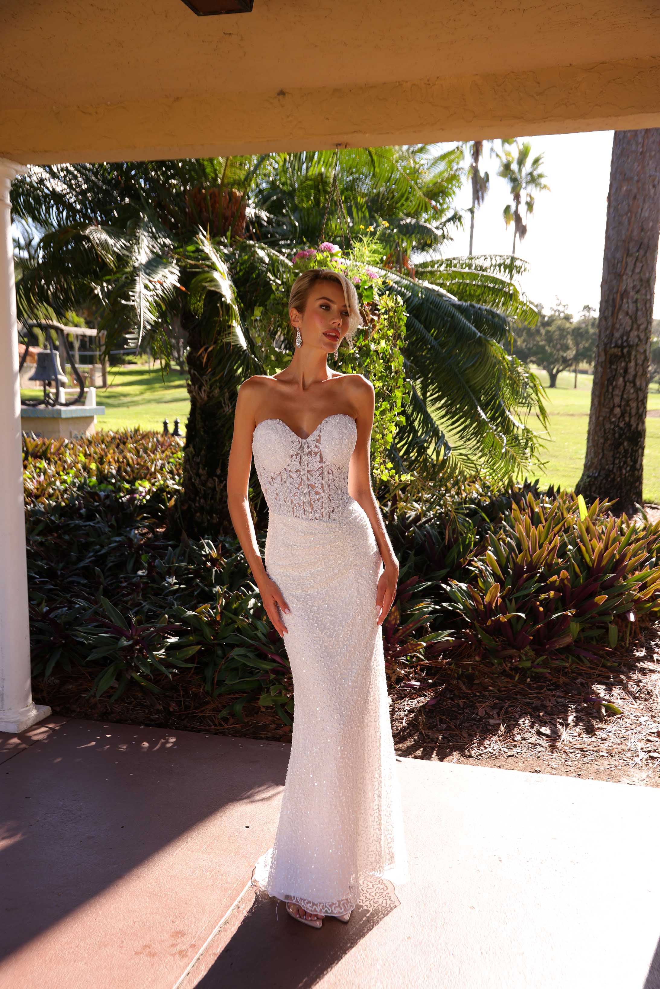 Wedding Dresses Long Lace Fitted Corset Bridal Wedding Dress Primavera Couture 11204 Ivory