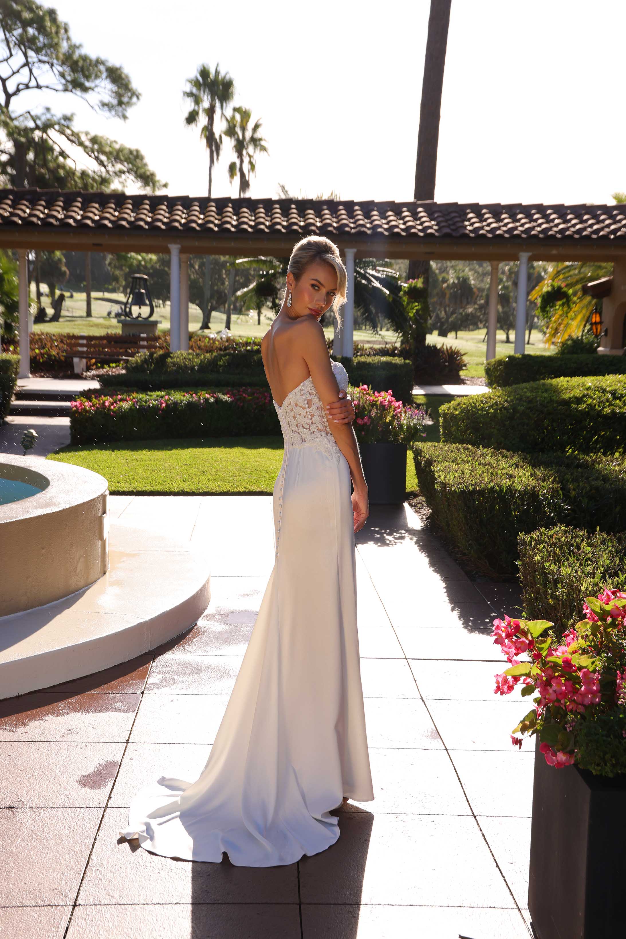 Wedding Dresses Long Corset Slit Bridal Wedding Dress Primavera Couture 11205 Ivory