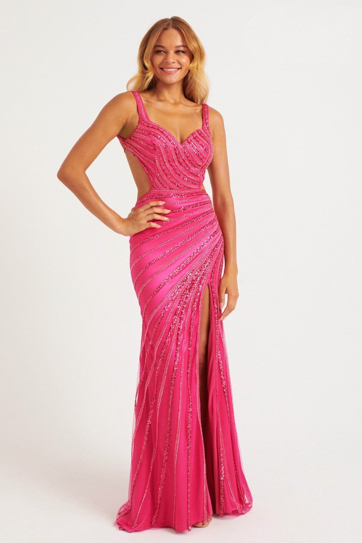 Prom Dresses Prom Beaded Long Formal Dress Lipstick
