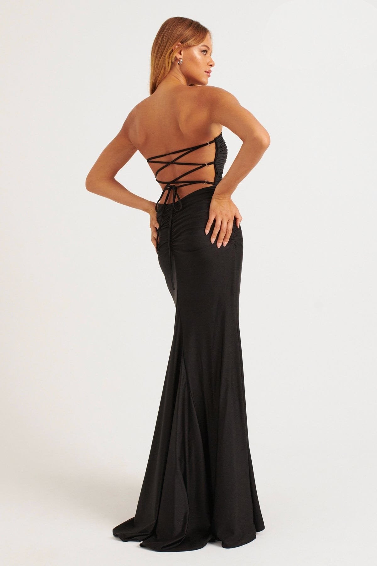 Prom Dresses Formal Fitted Slit Long Prom Evening Dress Black