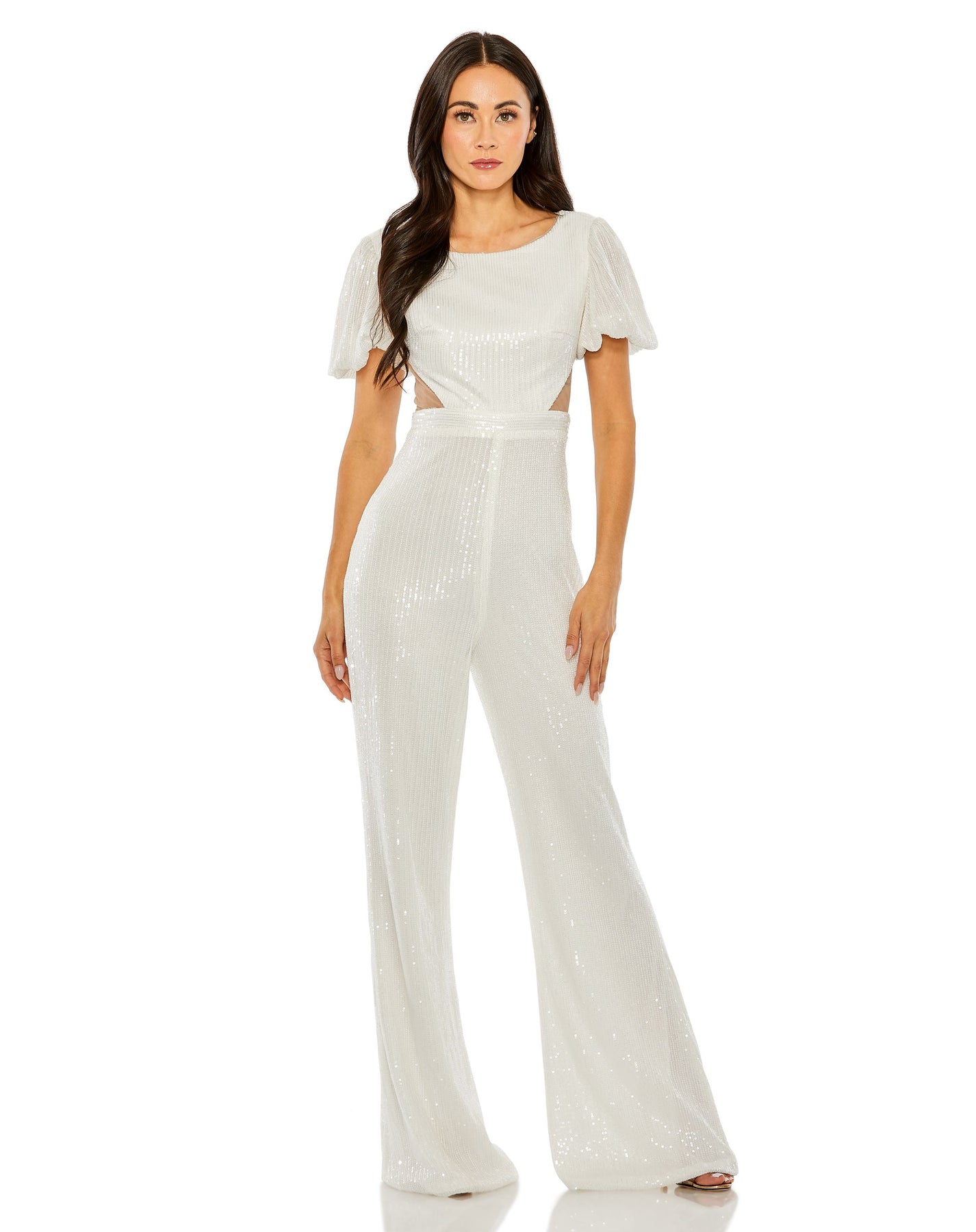 Formal Short Puff Sleeve Jumpsuit Puff Sleeves Mac Duggal 11273