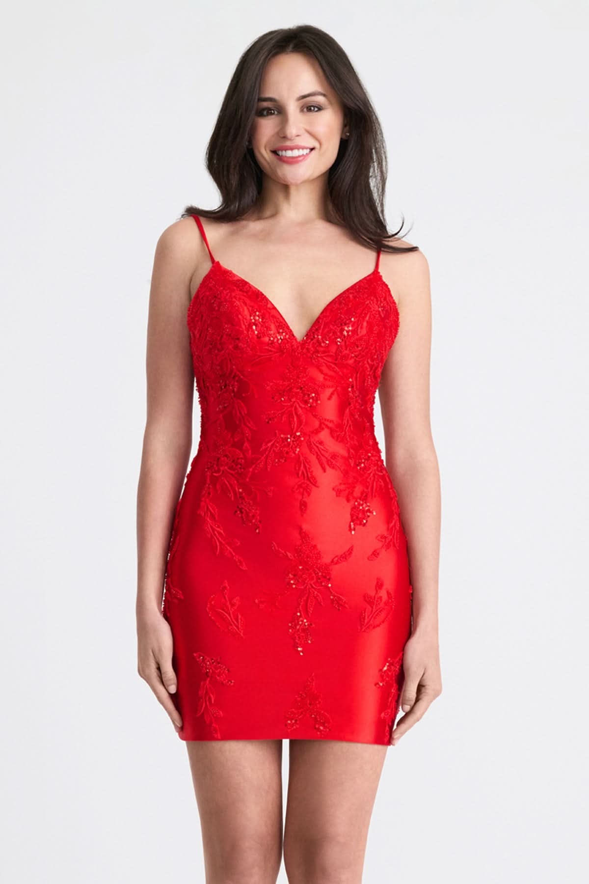 Cocktail Dresses Beaded Short Fitted Cocktail Dress Red