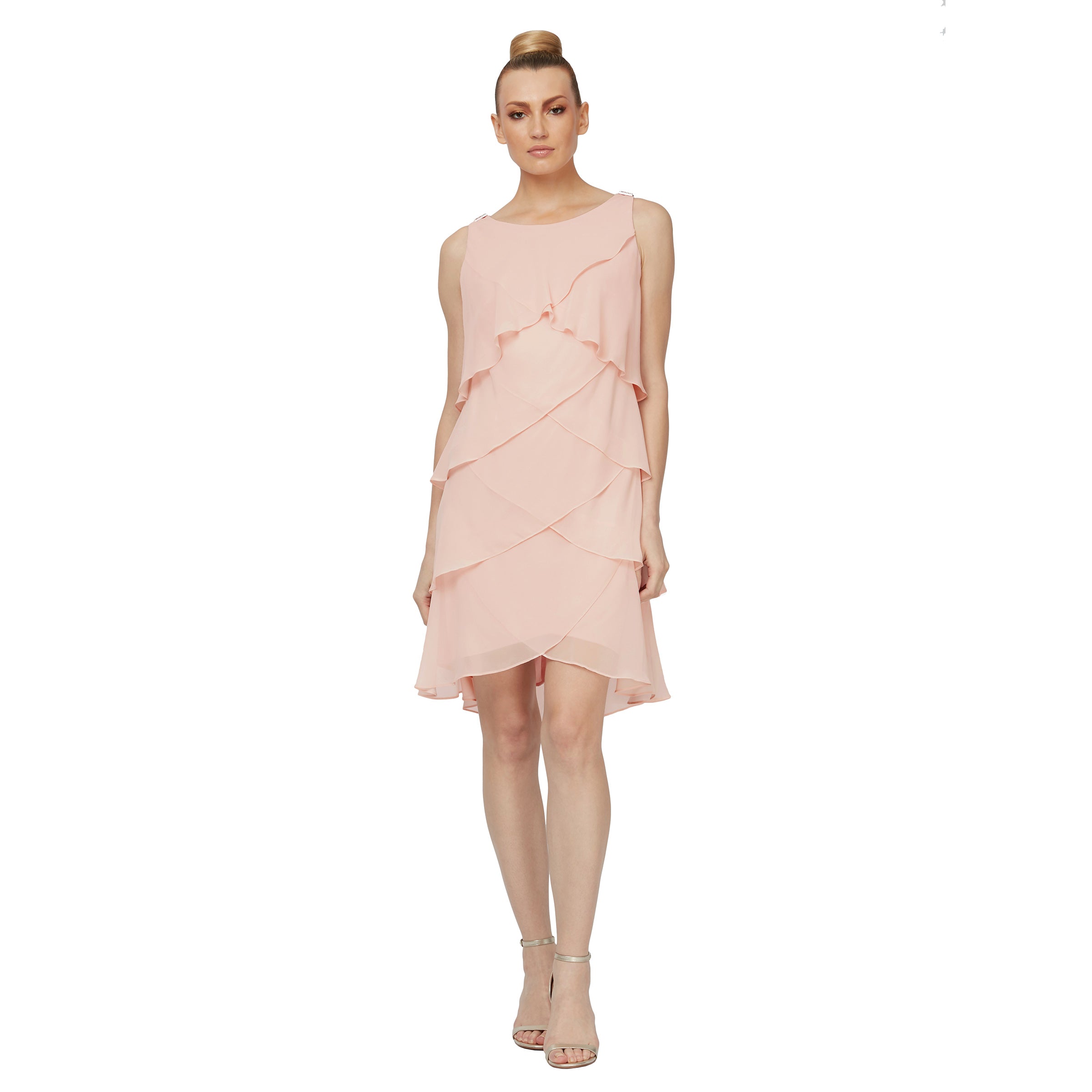 SL Fashions Short Sleeveless Cocktail Dress 114044 Cashmere