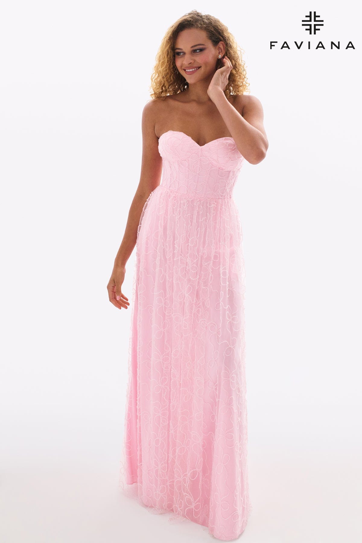 Prom Dresses Formal Beaded A Line Corset Prom Dress Light Pink