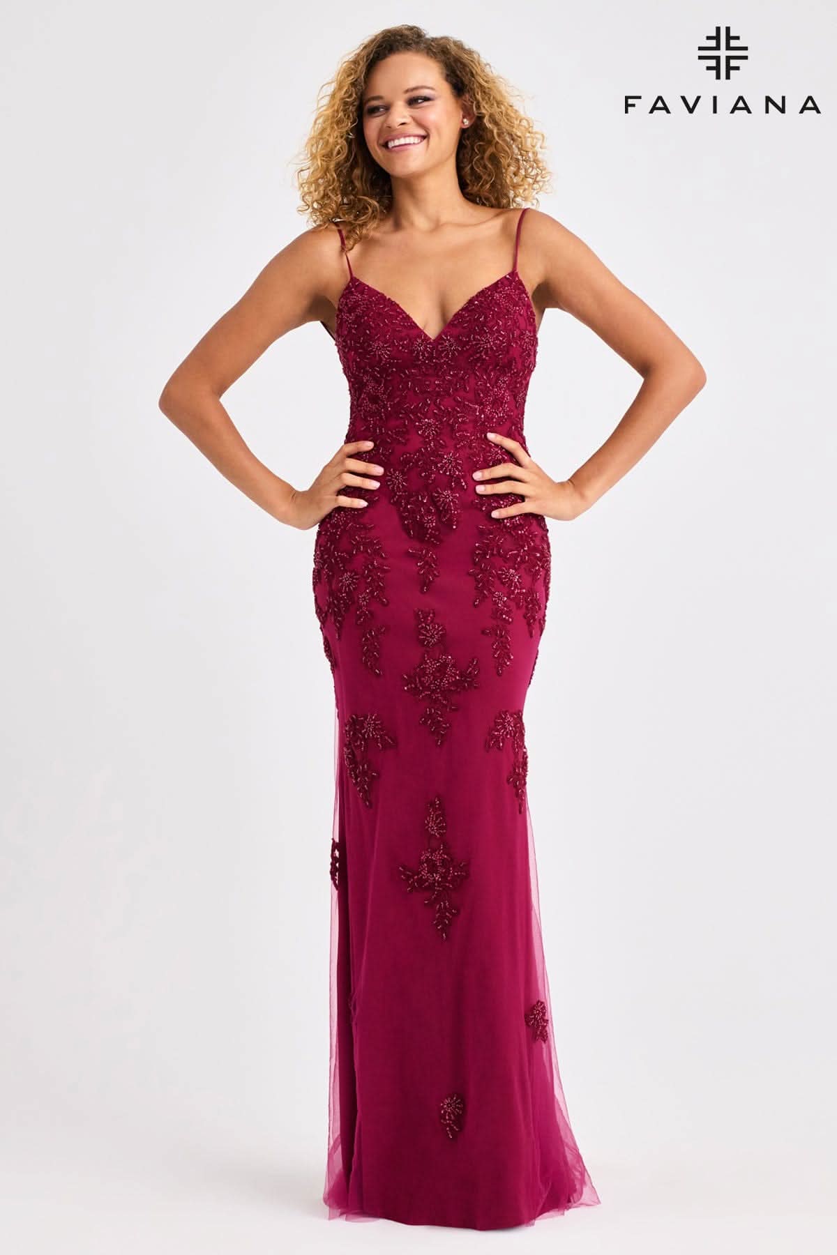 Prom Dresses Fitted Long Formal Evening Prom Dress Cherry