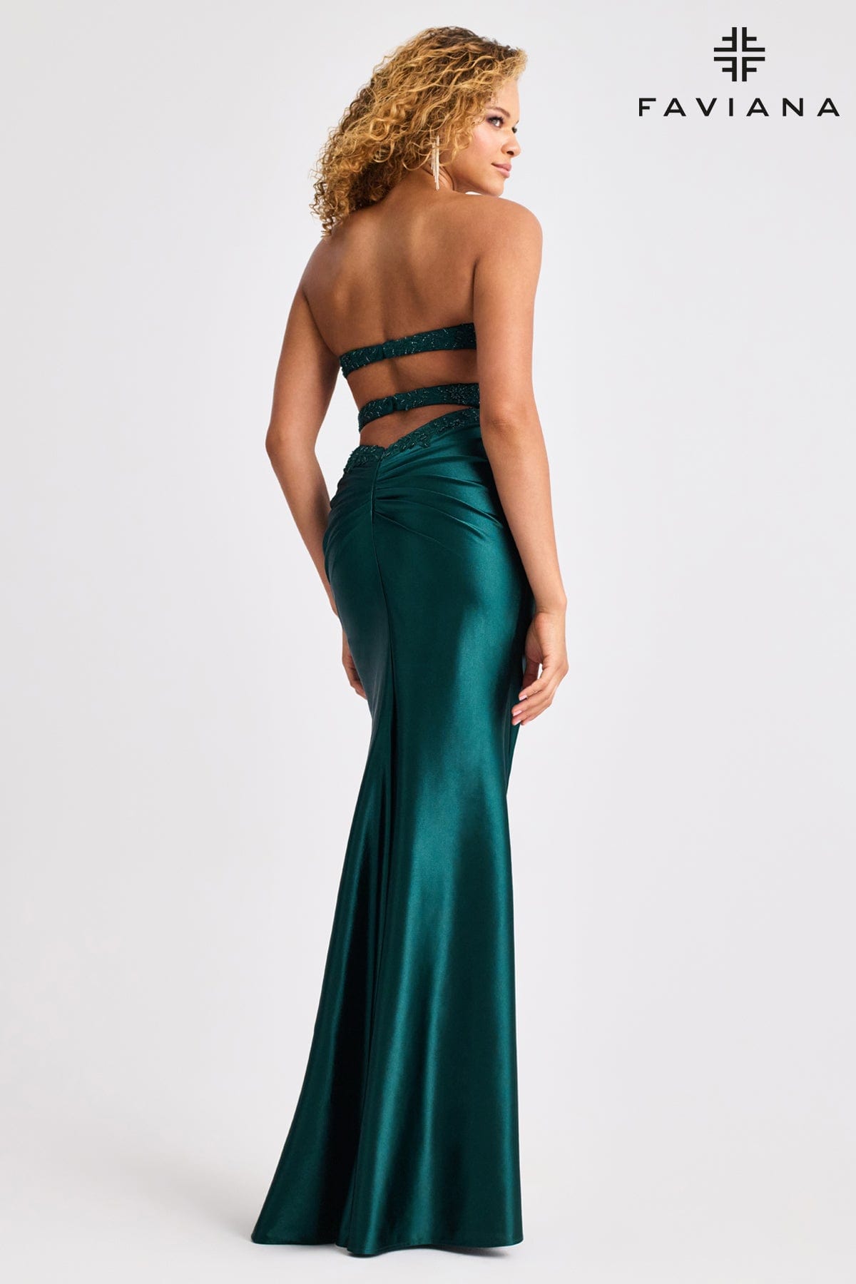 Prom Dresses Long Beaded Corset Slit Prom Dress Dark Hunter Green