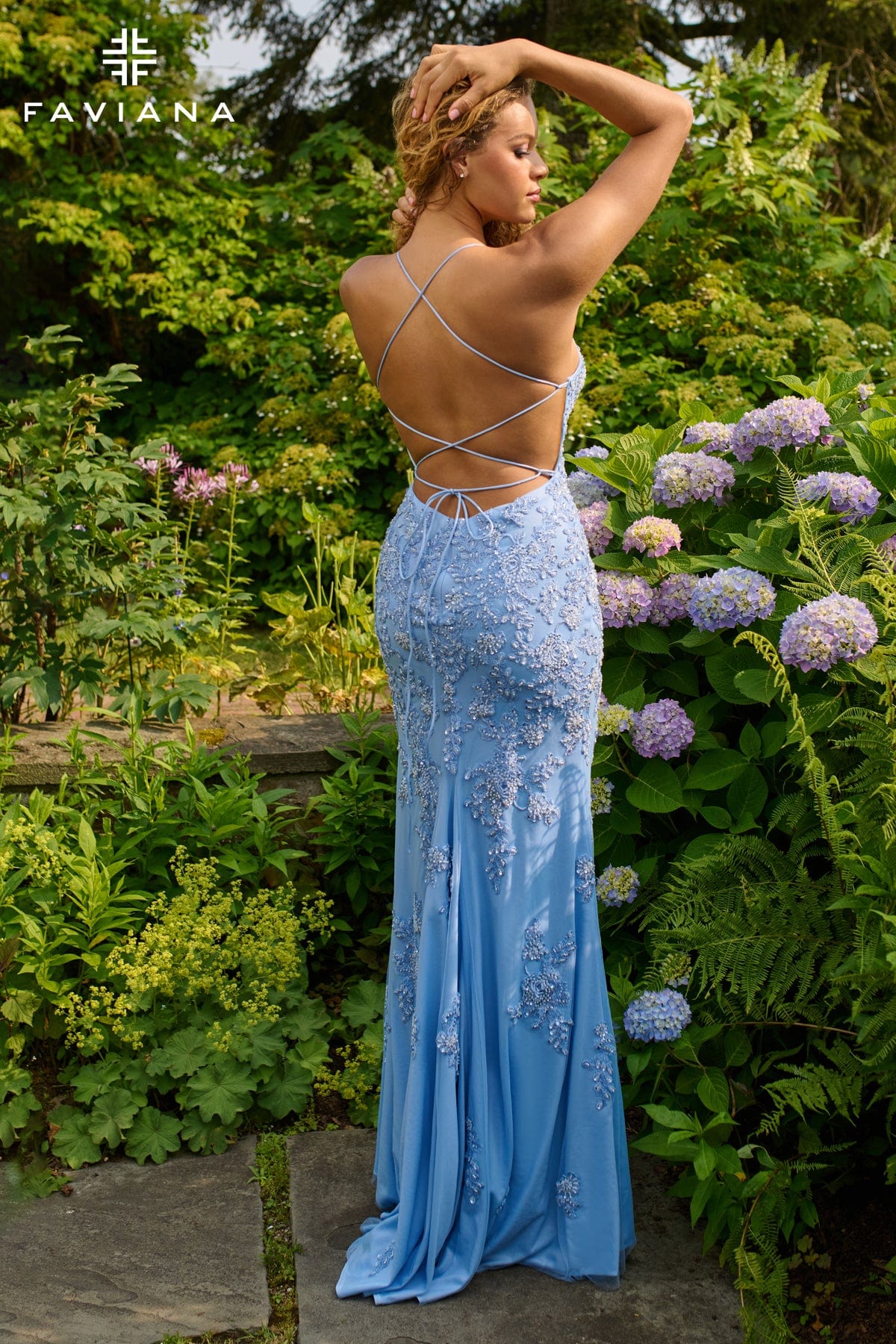 Prom Dresses Fitted Beaded Prom Evening Dress Cloud Blue