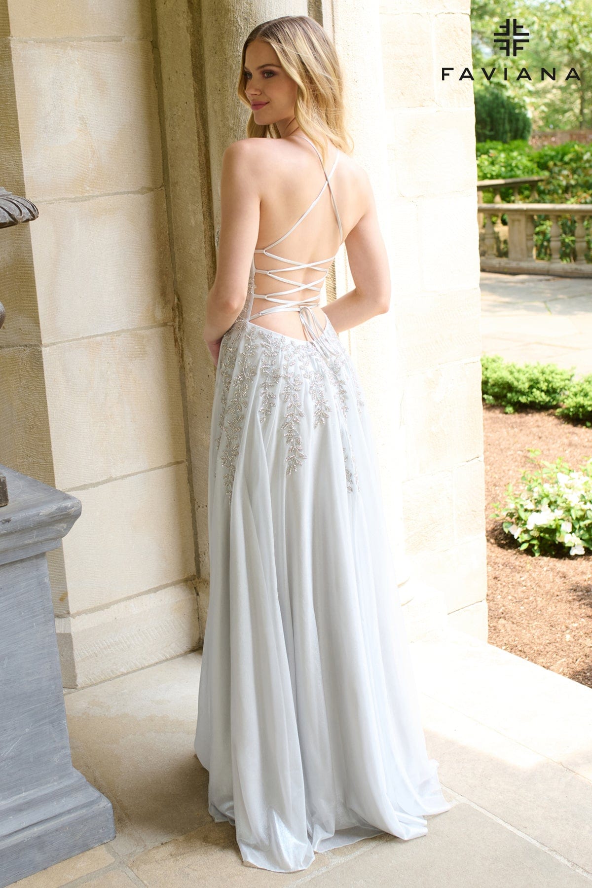 Prom Dresses Long Formal A Line Beaded Prom Dress Silver