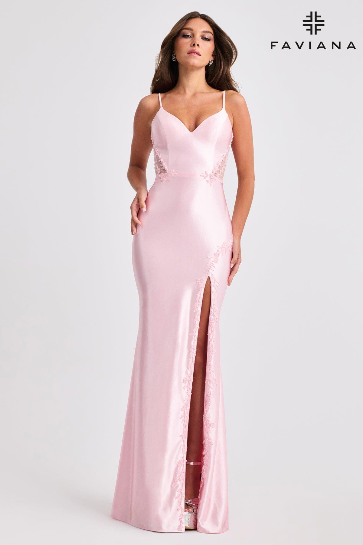 Prom Dresses Formal Fitted Prom Evening Dress Light Pink
