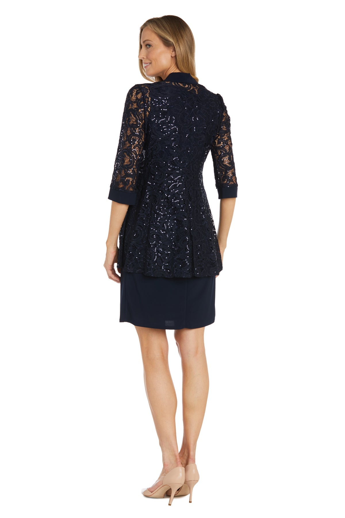 R&M Richards 1160P Sequin Short Jacket Cocktail Petite Dress