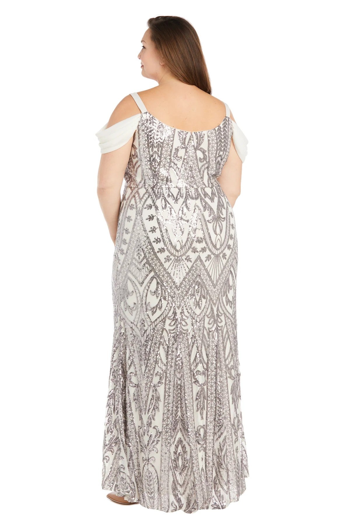Plus Size Dresses Plus Size Evening Long Formal Dress Ivory/Pewter