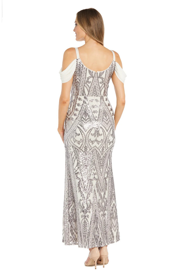Formal Dresses Formal Long Sequin Evening Gown Ivory/Pewter