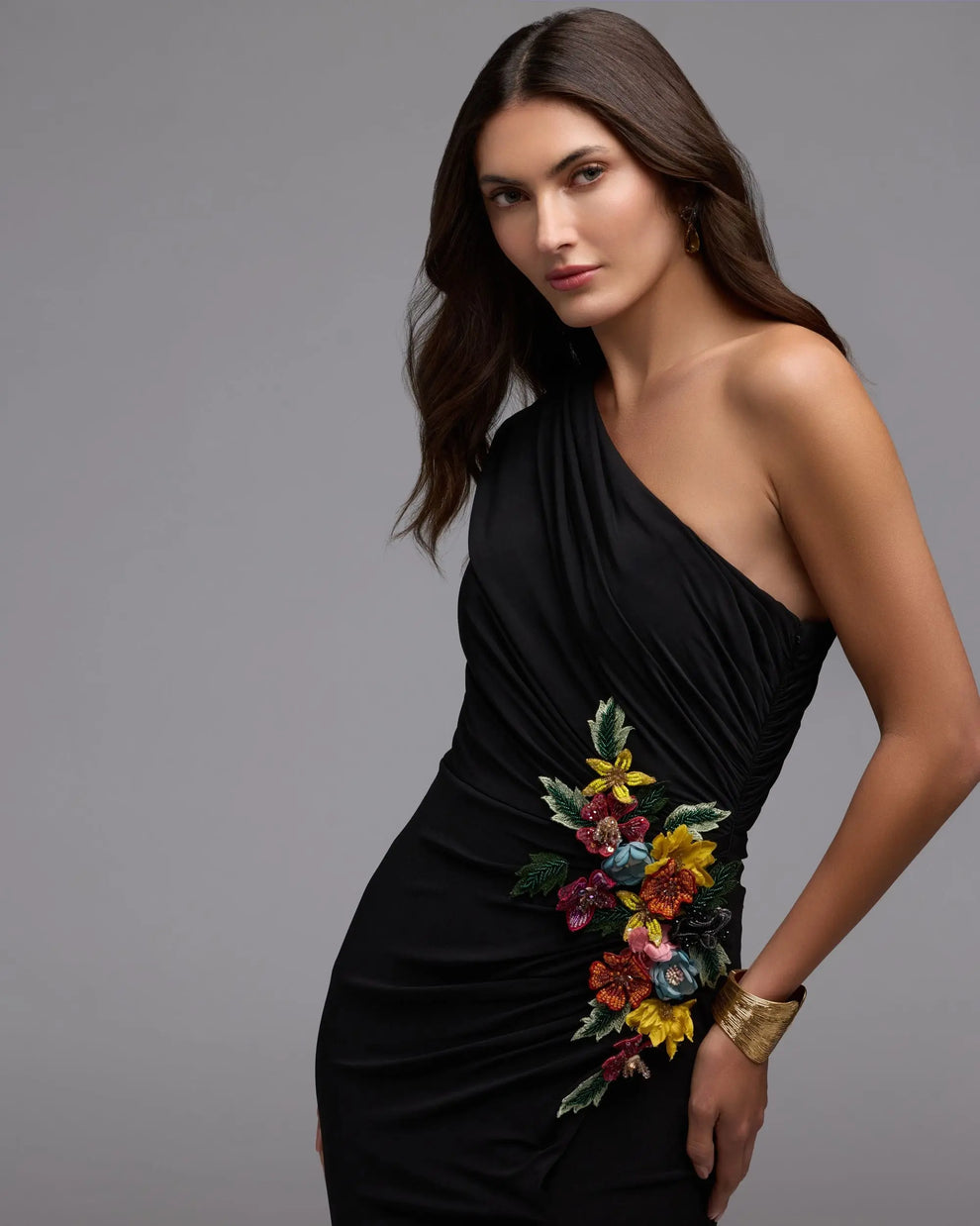 One-Shoulder Floor-Length Jersey Evening Gown Sheath Mac Duggal 11769