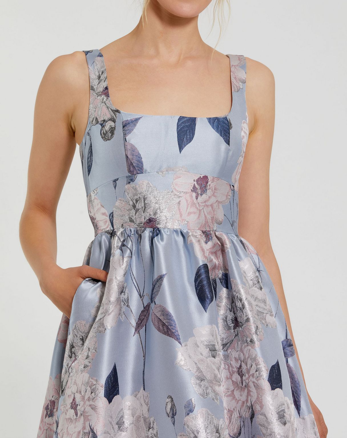 Formal Dresses Long Formal Floral Print Evening Prom Dress Blue Multi