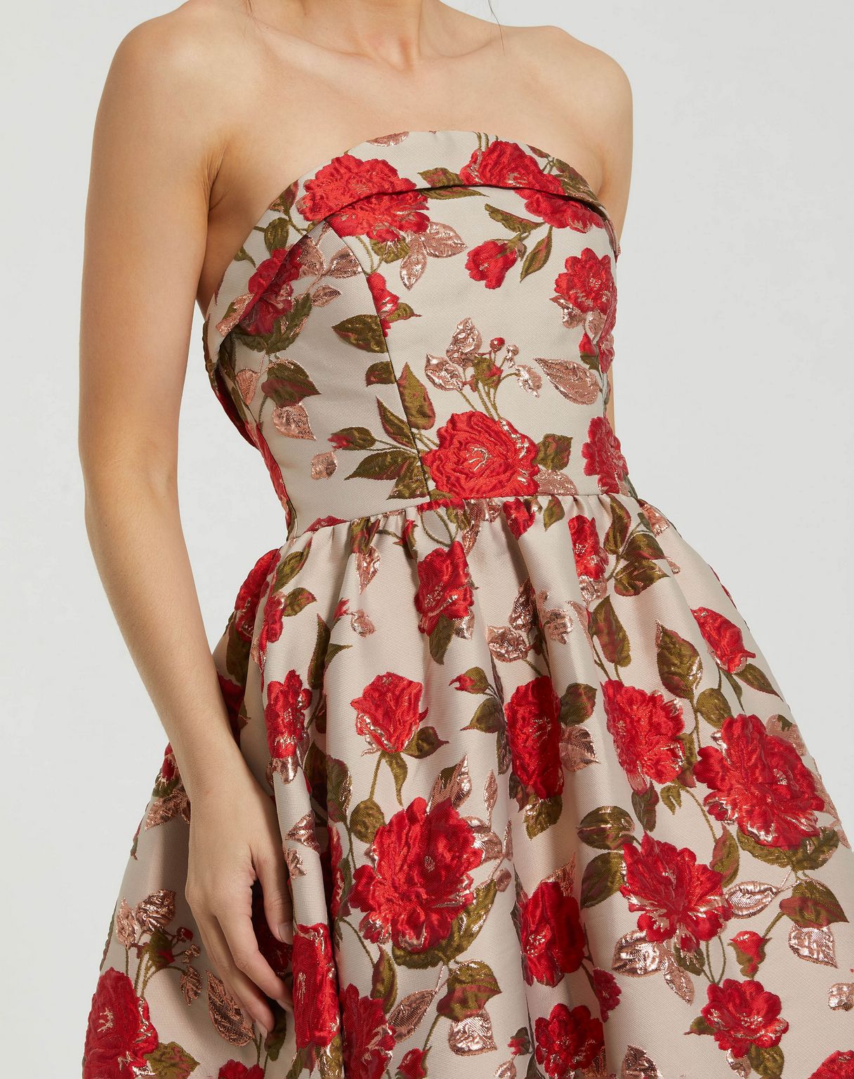 Formal Dresses Formal Prom Floral Ruffle A Line Dress White Multi