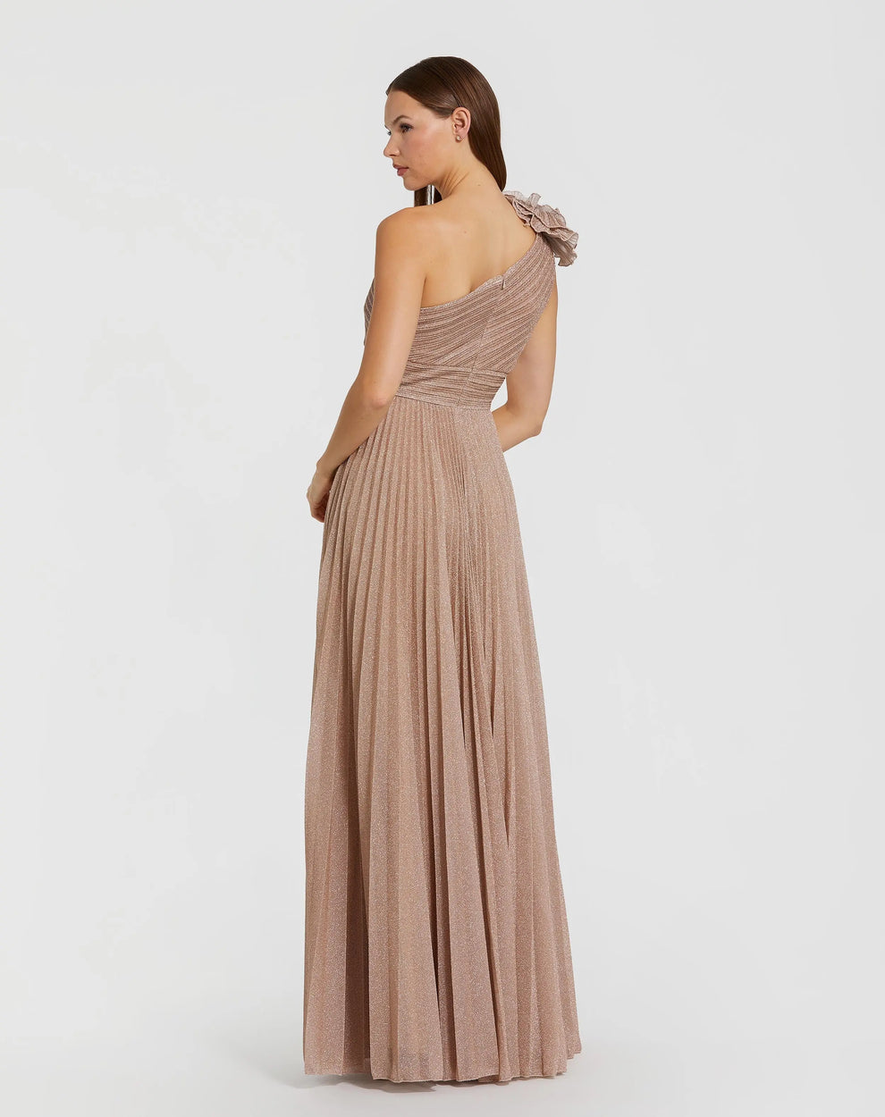 Prom Dresses Long Formal Pleated Ruffle Prom Dress Mac Duggal 11879 Champagne