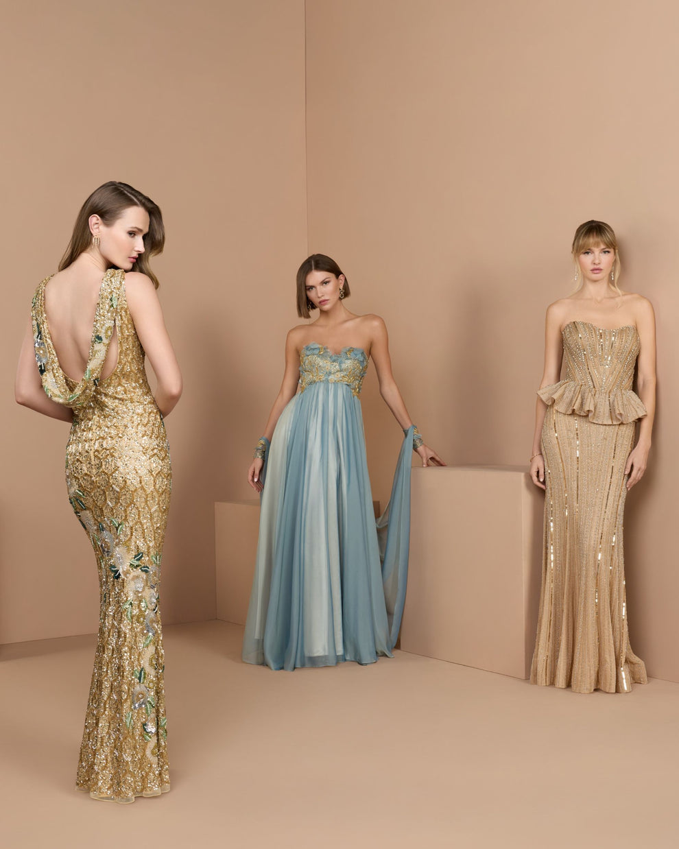 Strapless Curved Neck Floor-Length Chiffon Formal A-Line Mac Duggal 11896