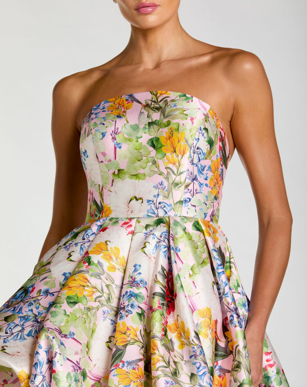Prom Dresses High Low Formal Floral Print Prom Dress Mac Duggal 11991 Pastel Multi