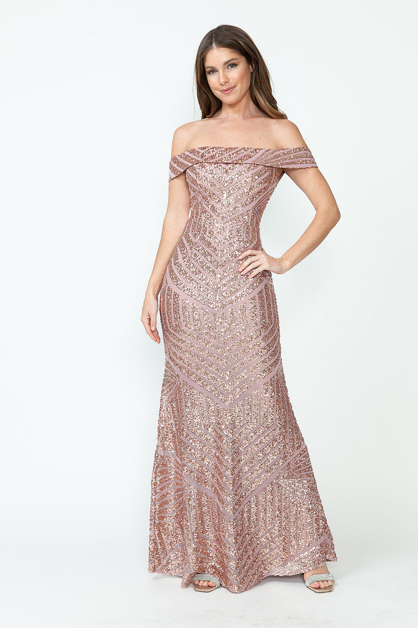 Prom Dresses Long Sequin Formal Prom Dress Lenovia 5224 Mauve
