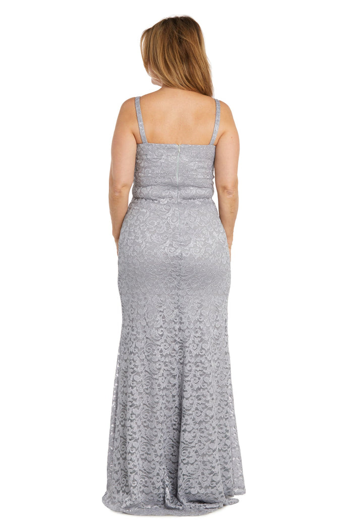 Mother of the Bride Dresses Long Lace Formal Mother of the Bride Jacket Dress Silver