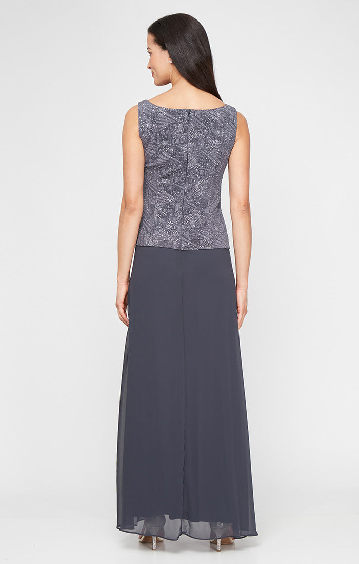 Mother of the Bride Dresses Long Glitter Formal Mother of the Bride Jacket Dress Smoke