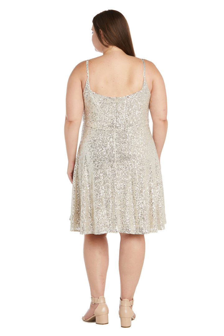Morgan & Co 12890WM Short Plus Size Sequins Dress