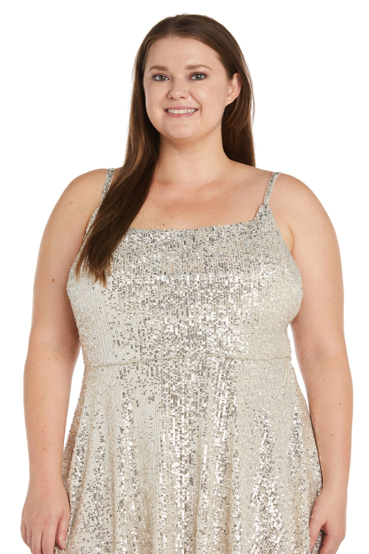 Morgan & Co 12890WM Short Plus Size Sequins Dress