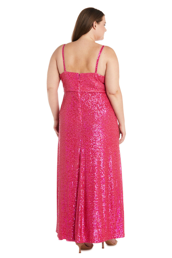 Morgan & Co 12935WM Long Plus Size Fitted Prom Gown