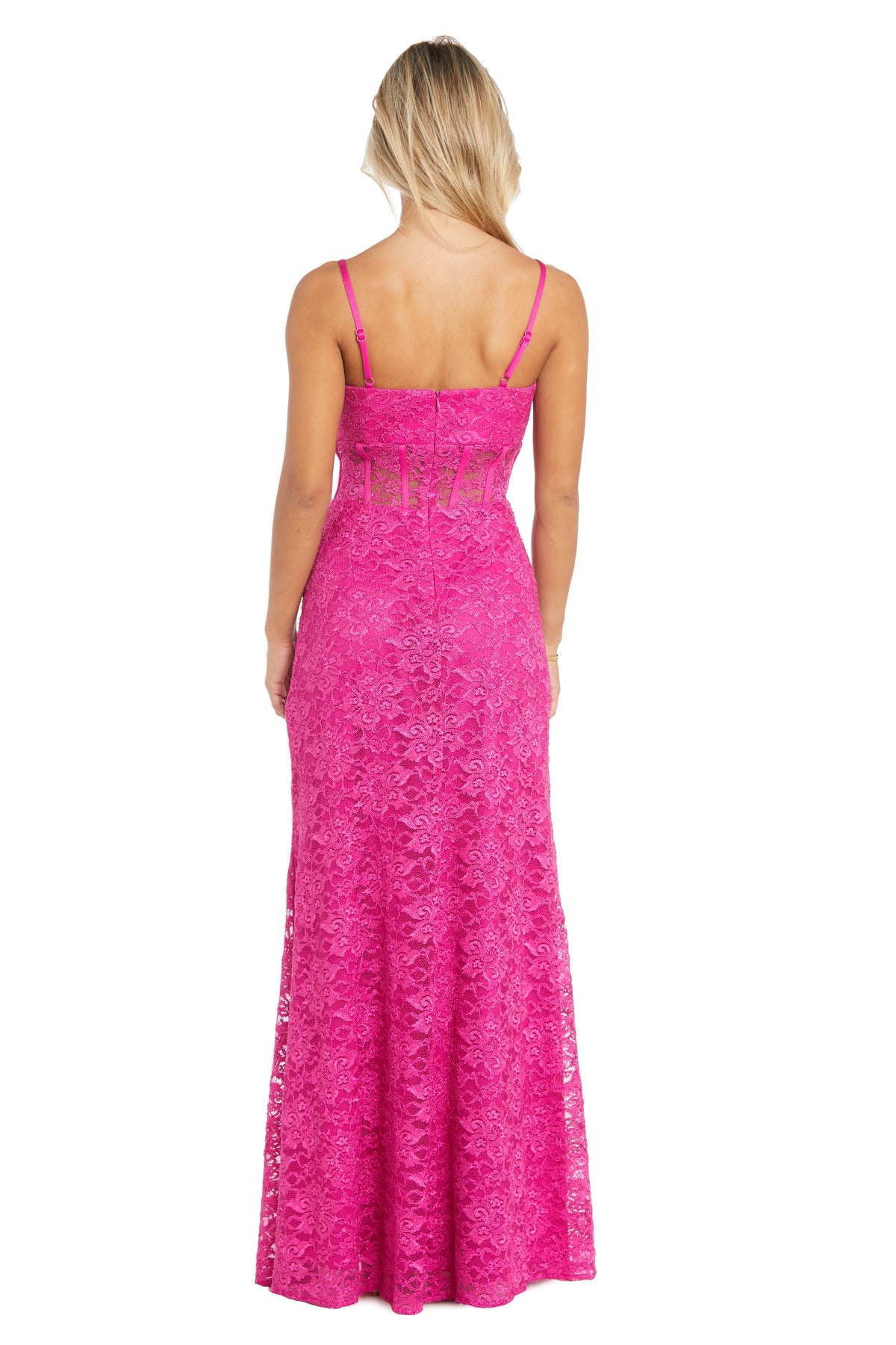 Morgan & Co 12938 Long Spaghetti Strap Evening Gown