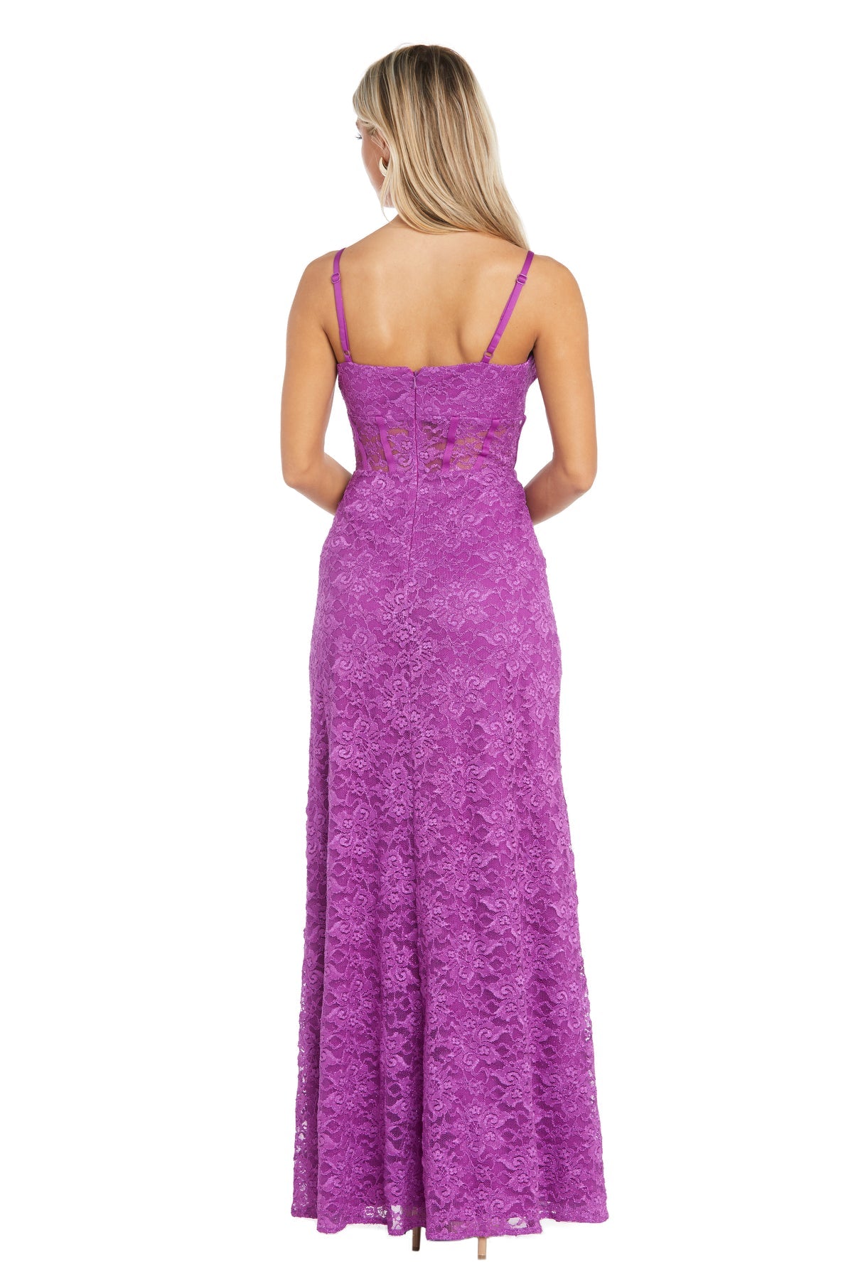 Morgan & Co 12938 Long Spaghetti Strap Evening Gown