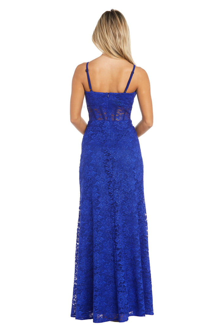 Morgan & Co 12938 Long Spaghetti Strap Evening Gown