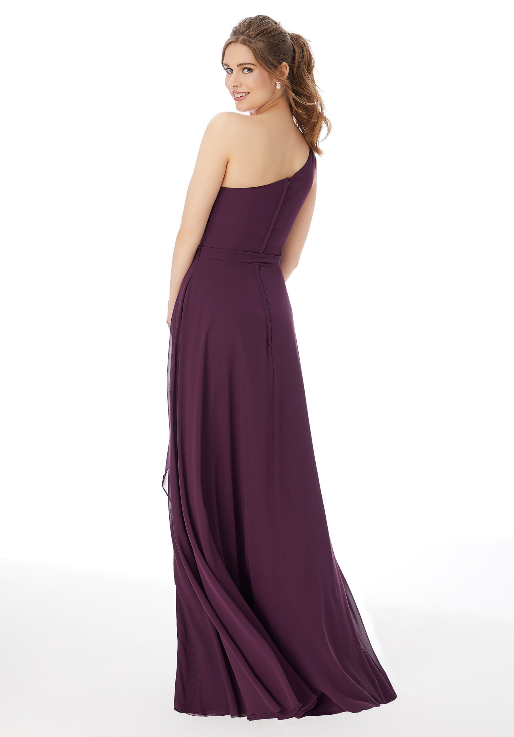 Formal Dresses Long Formal A Line Evening Dress MGNY Madeline Gardner New York 13105 Eggplant