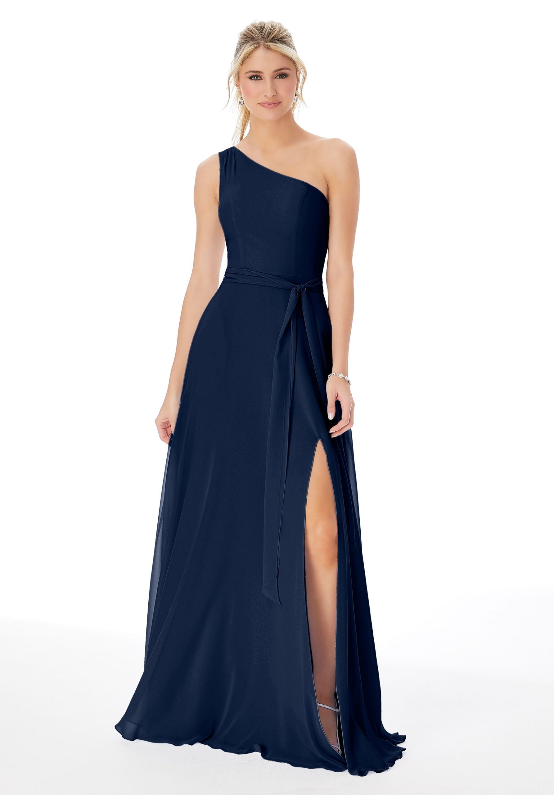 Formal Dresses Long Formal Evening A Line Dress MGNY Madeline Gardner New York 13105 Navy