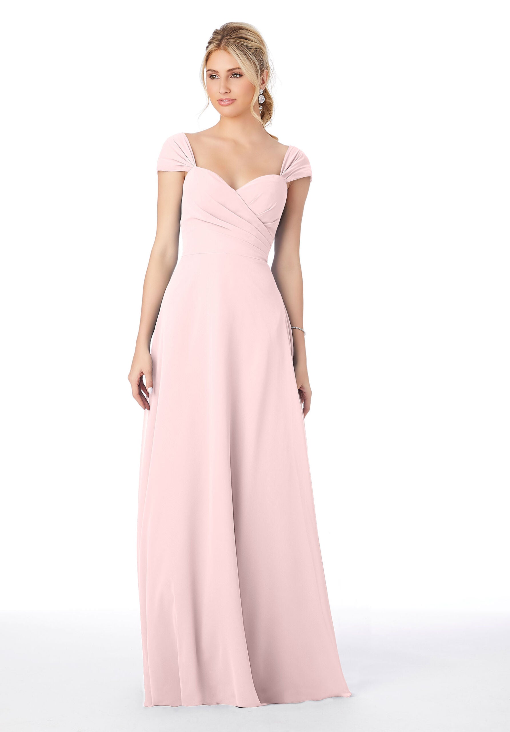 Formal Dresses Long Slit Formal A Line Dress MGNY Madeline Gardner New York 13106 Blush