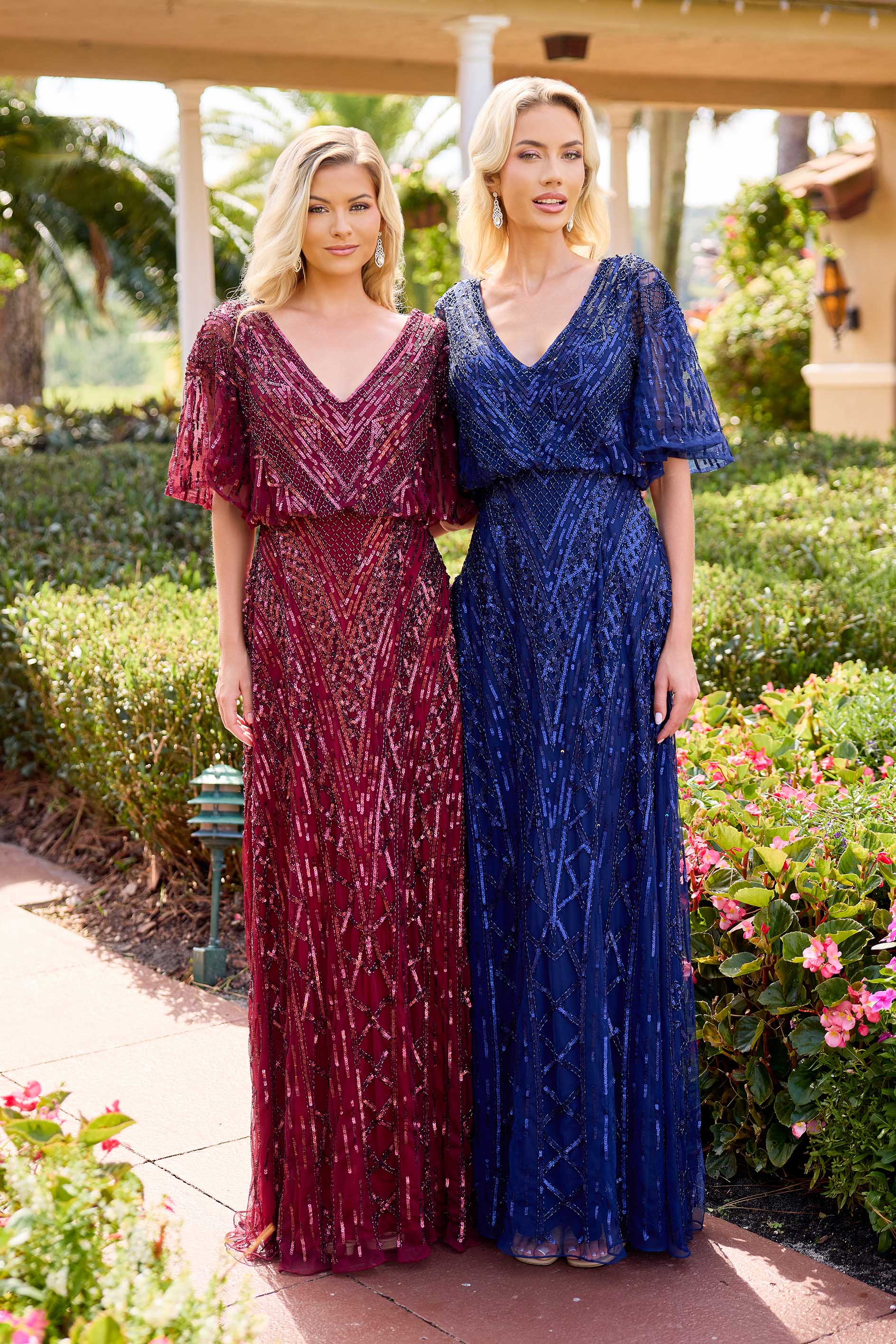 Mother of the Bride Dresses Long A Line Sequin Formal Mother of the Bride Dress Primavera Couture 13119 Burgundy