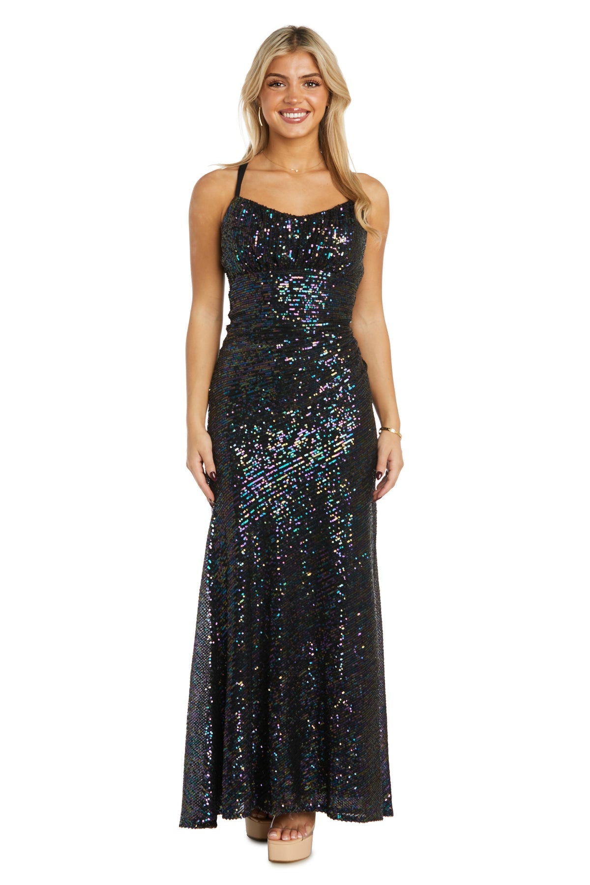 Prom Dresses Prom Long Sequin Formal Evening Dress Black/Multi