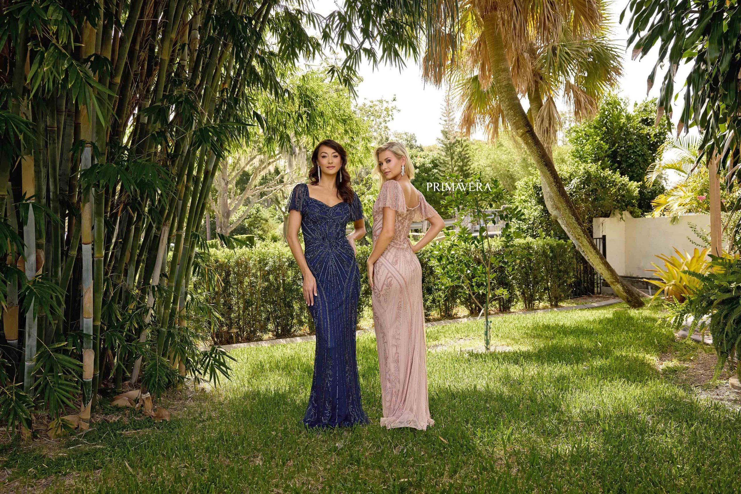 Midnight Square Neck Floor-Length Sequin Gown Feathered Sleeves Formal Dress Primavera Couture 13134