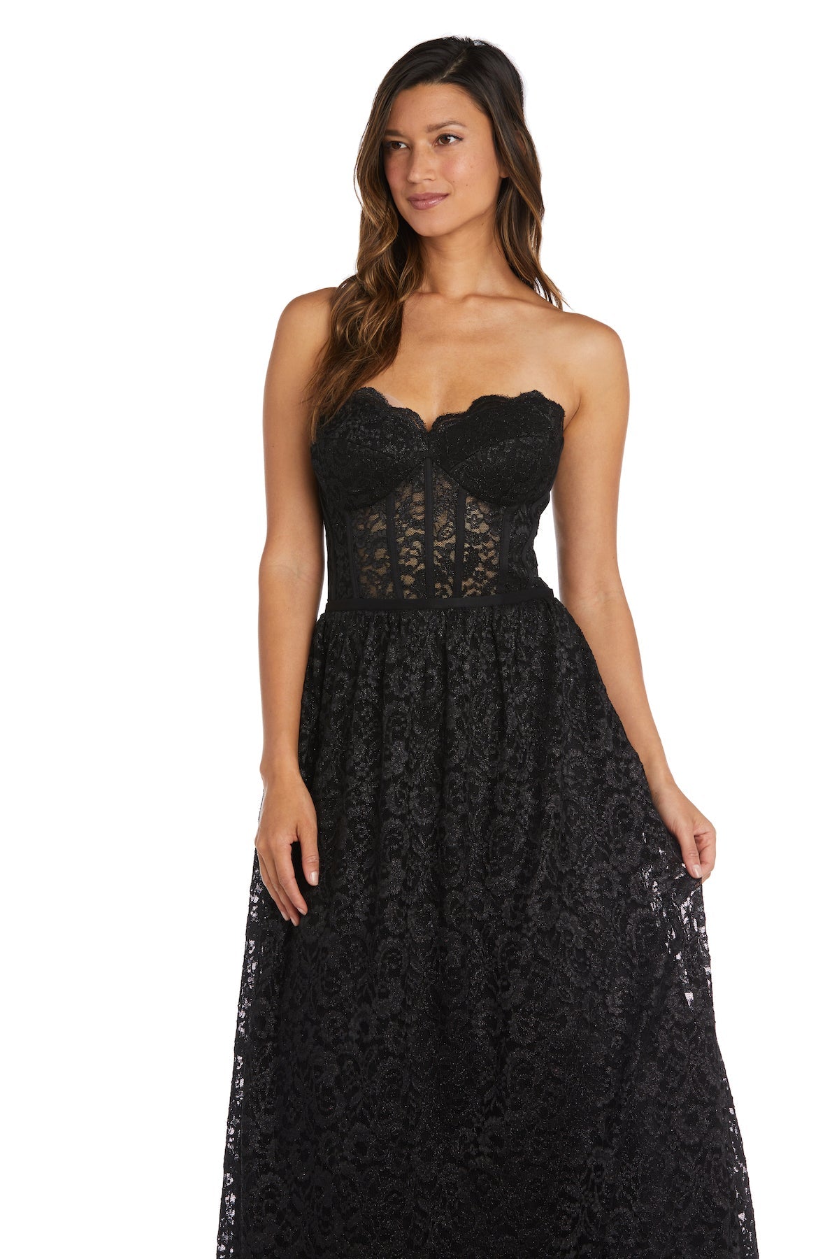 Prom Dresses Long Corset Formal Lace Prom Dress Black