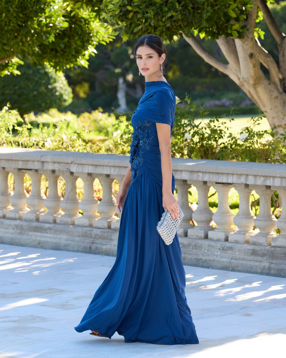 Crew/High-Neck Floor-Length Jersey Formal Sheath/Column Mac Duggal 13244