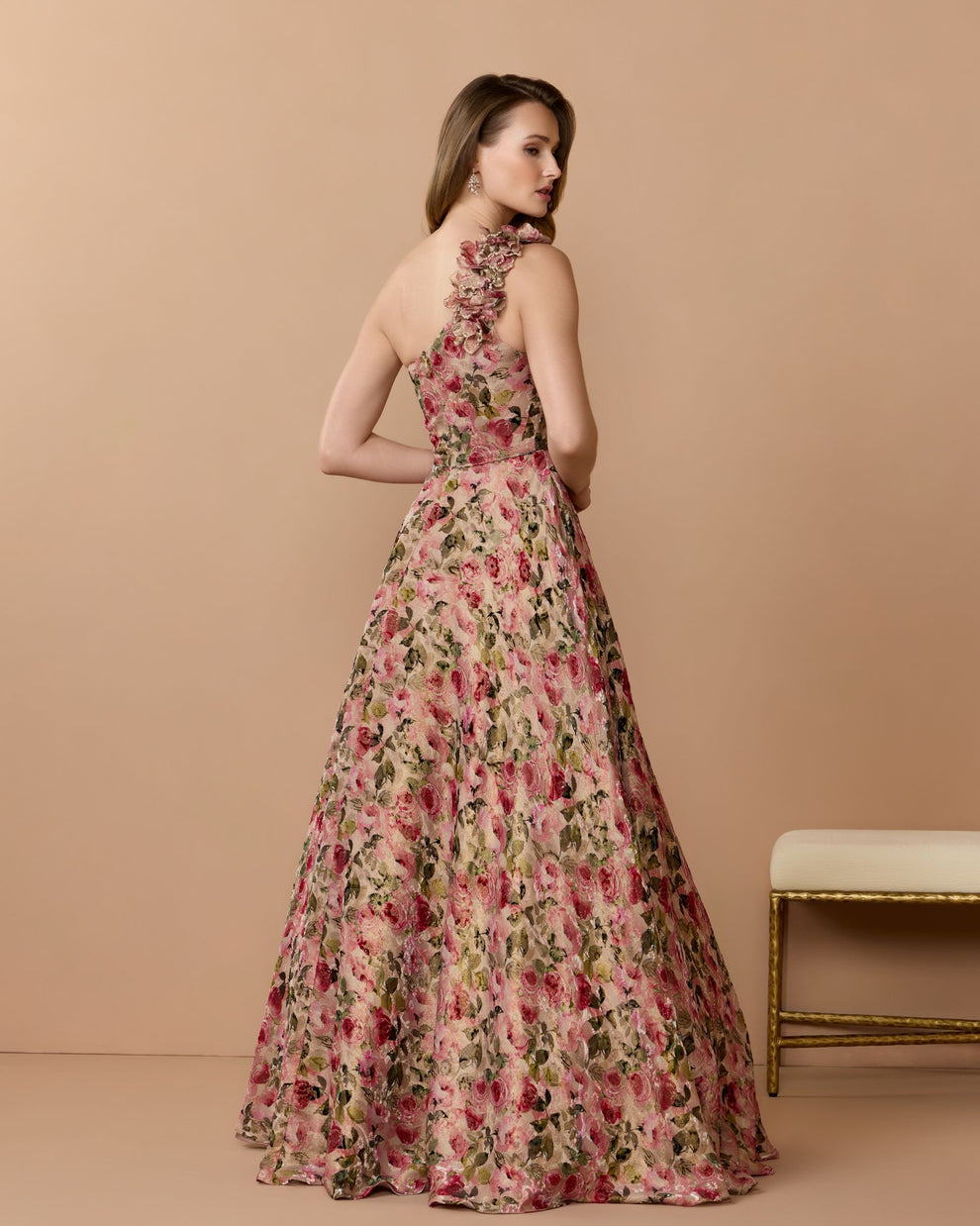 One-Shoulder Floor-Length Lace Evening A-Line Mac Duggal 13269