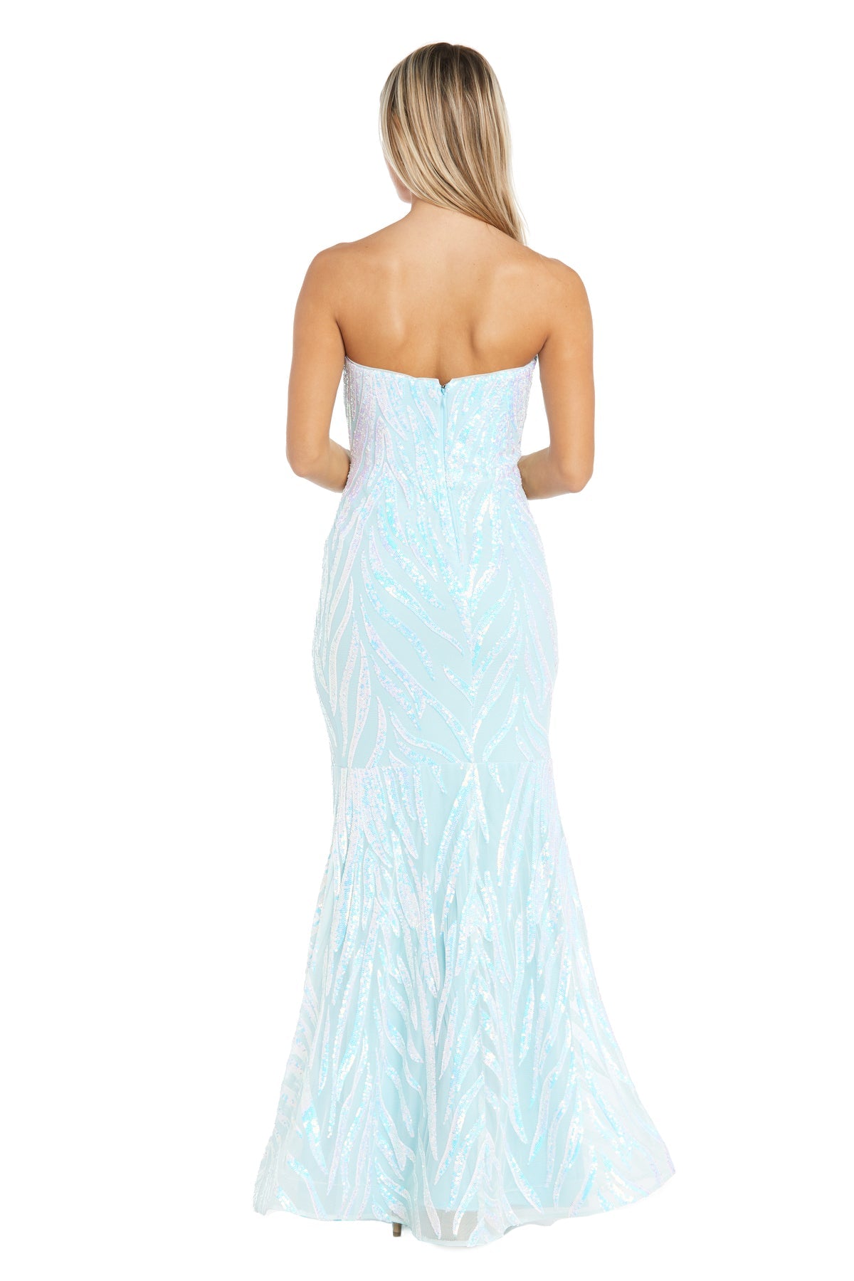 Prom Dresses Long Sequin Mermaid Formal Prom Dress BabyBlue/Rainbow