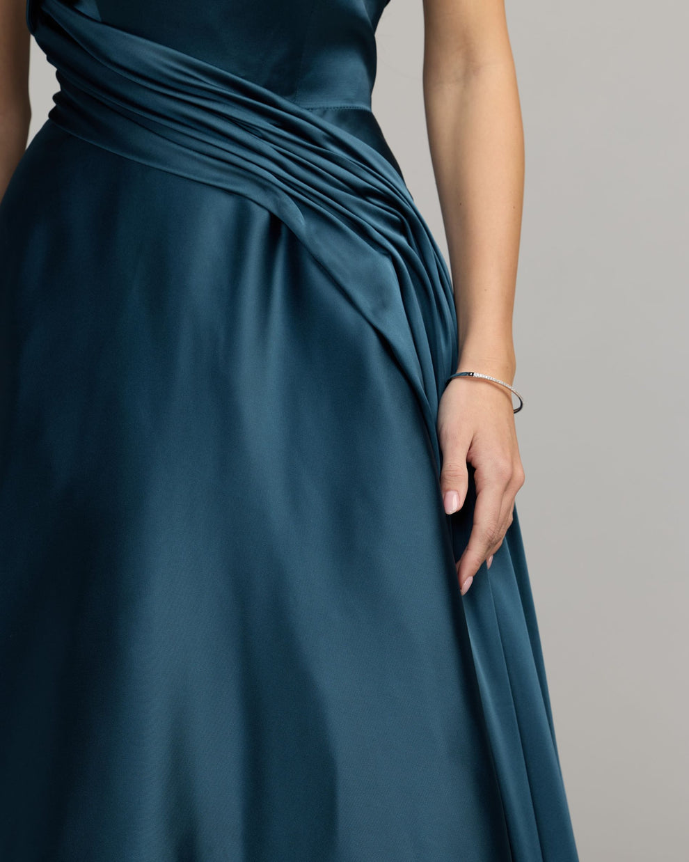 Strapless Straight Neck Floor-Length Satin Formal A-Line Mac Duggal 13280