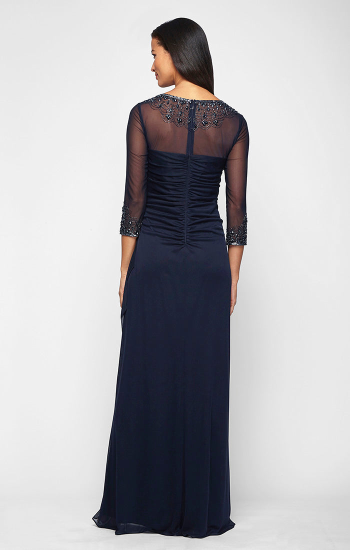 Mother of the Bride Dresses Long A Line Formal Beaded Mother of the Bride Dress Dark Navy