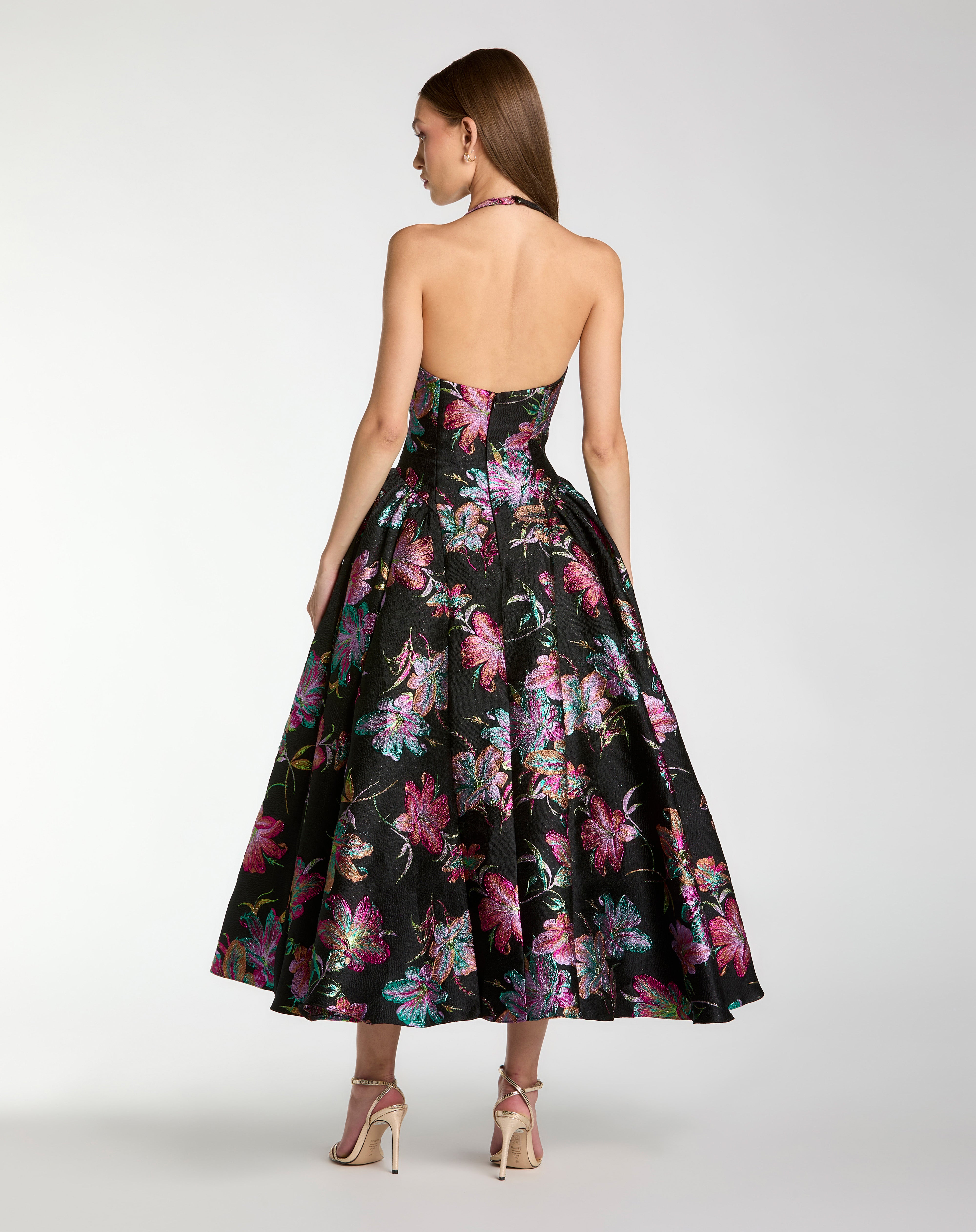 Halter Tea-Length Mikado Prom A-Line Mac Duggal 13297