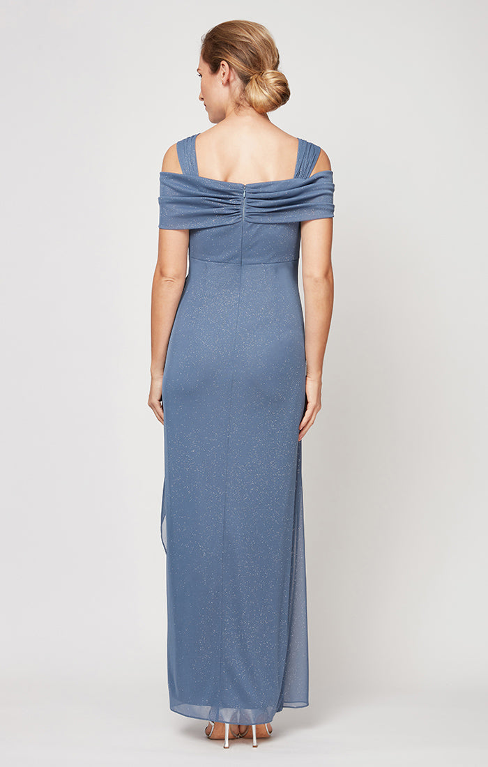 Formal Dresses Petite Long Glitter Formal Evening Dress Dusty Blue