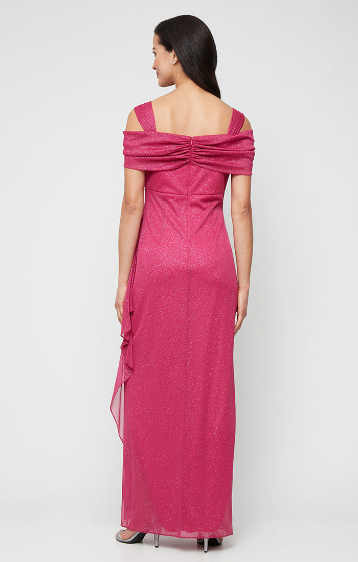 Formal Dresses Petite Long Glitter Formal Evening Dress Raspberry