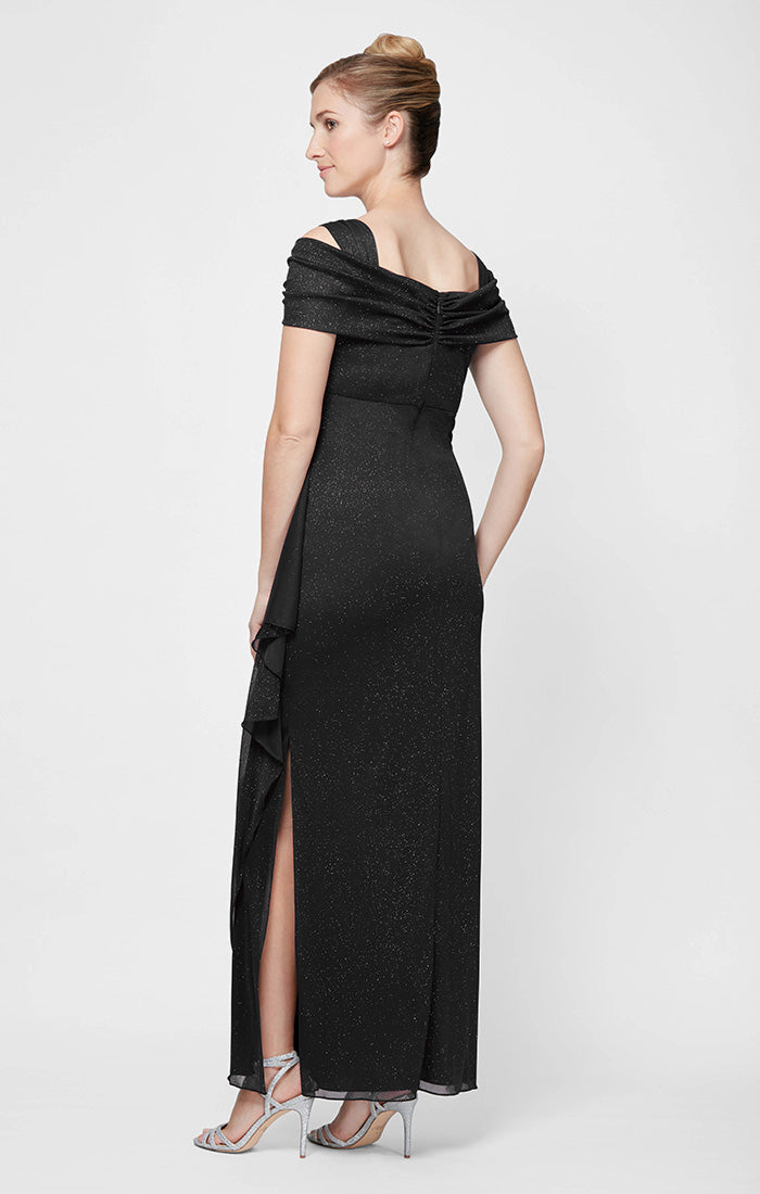 Formal Dresses Petite Long Glitter Formal Evening Dress Black